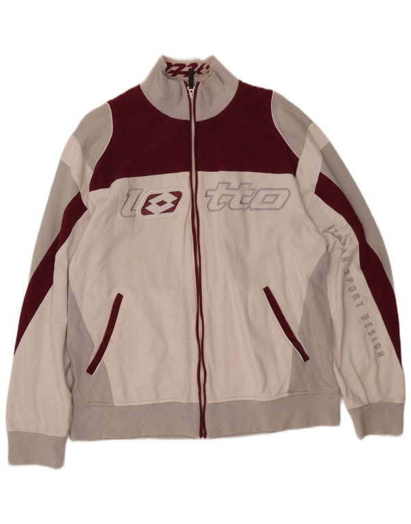 Giacca da ginnastica grafica da donna LOTTO UK 18 XL White Colourblock