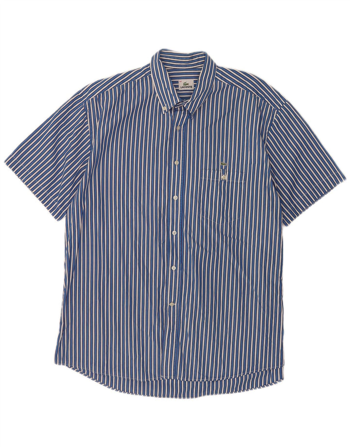 Camicia a maniche corte da uomo Lacoste taglia 44 XL gessato blu