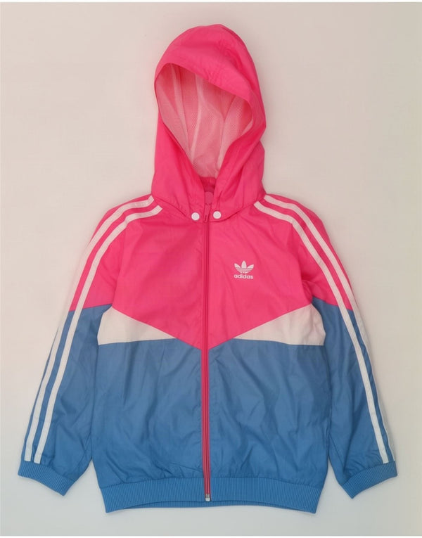 Giacca sportiva da ragazza con cappuccio Adidas 6-7 anni Colorblock rosa