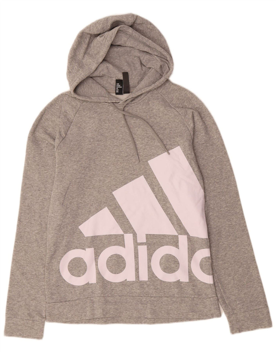 Maglione con cappuccio grafico da uomo ADIDAS piccolo in cotone chiazzato grigio