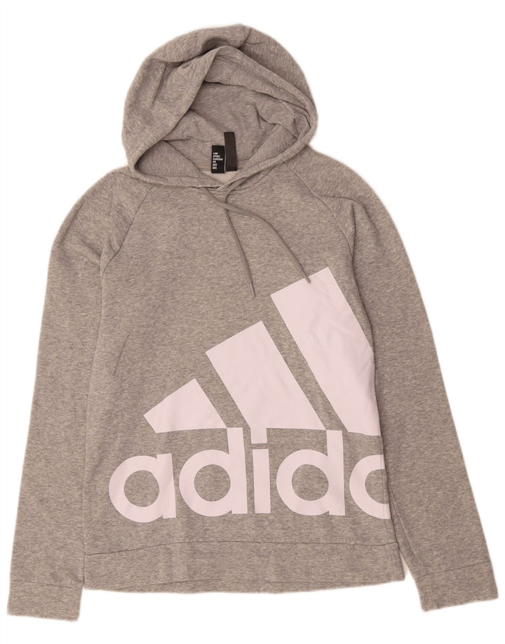 Maglione con cappuccio grafico da uomo ADIDAS piccolo in cotone chiazzato grigio
