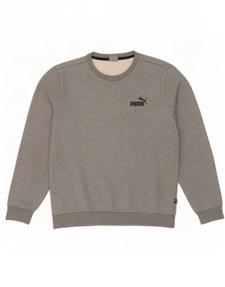 Felpa da uomo Puma Maglione in cotone chiazzato grigio medio