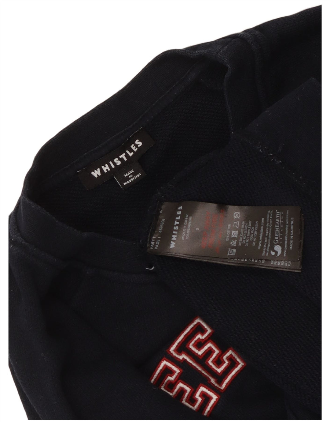 WHISTLE Felpa grafica da donna per il fine settimana UK 10 Small Blu navy