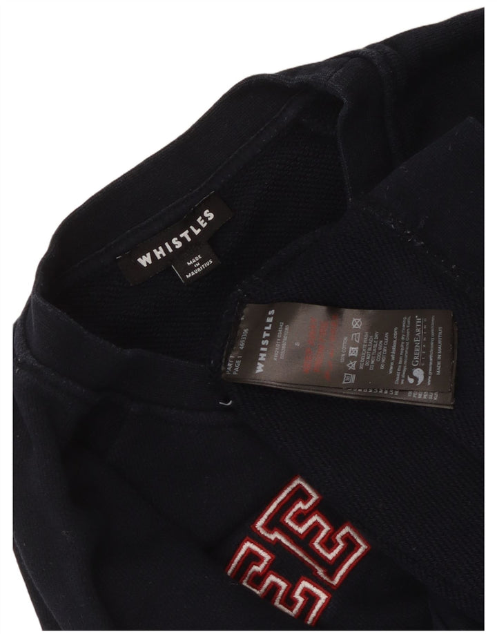 WHISTLE Felpa grafica da donna per il fine settimana UK 10 Small Blu navy