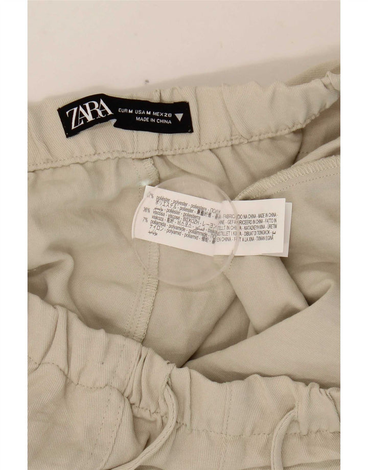Pantaloni corti da donna Zara Joggers medi W28 L25 poliestere beige