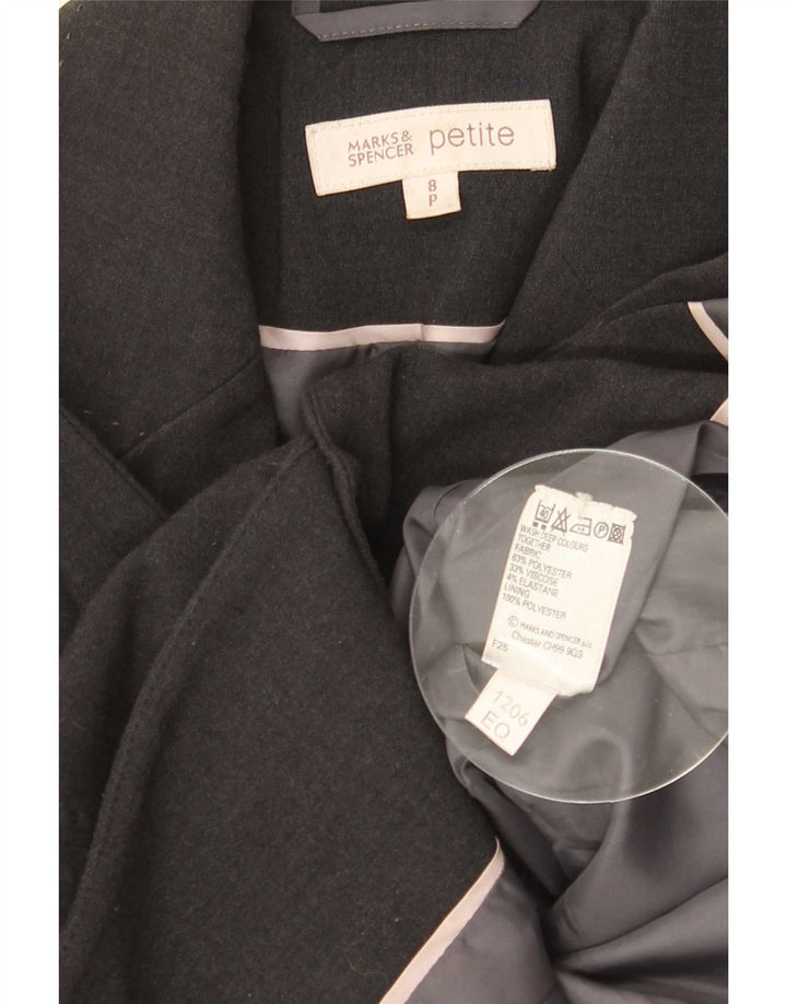 Giacca blazer a 3 bottoni Petite da donna Marks & Spencer UK 8 piccola grigia