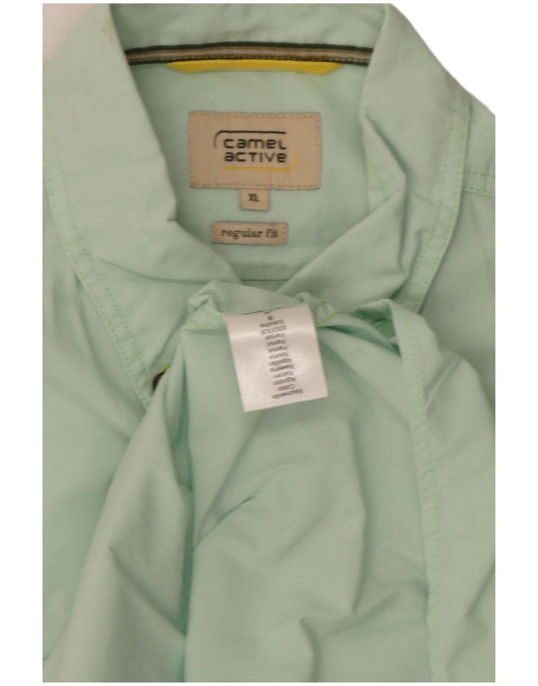 Camicia da uomo a maniche corte Regular Fit Camel Active XL in cotone verde