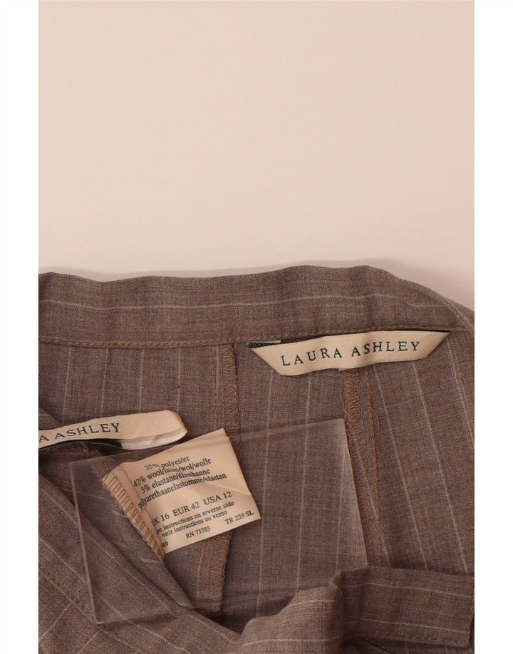 LAURA ASHLEY Pantaloni da abito a vita alta da donna UK 16 Large W32 L31 Grigio