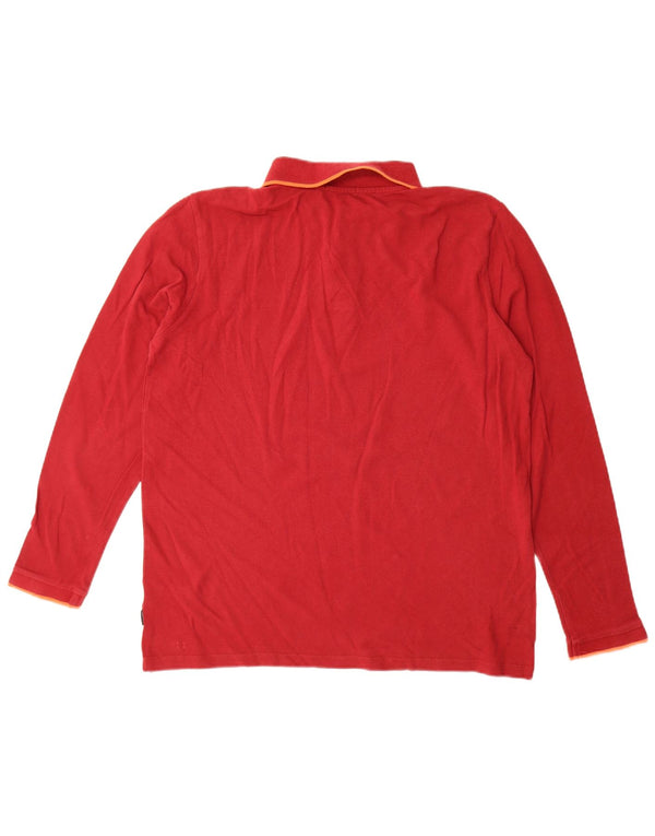 Polo da uomo a maniche lunghe Chiemsee grande in cotone rosso