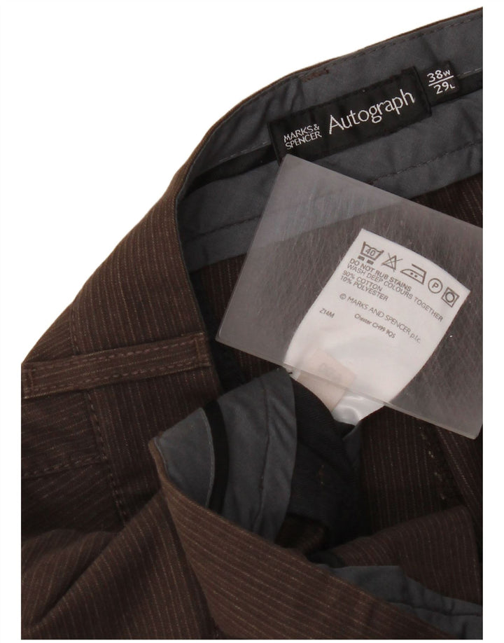 Pantaloni casual da donna Marks & Spencer Autograph W38 L24 Gessato marrone