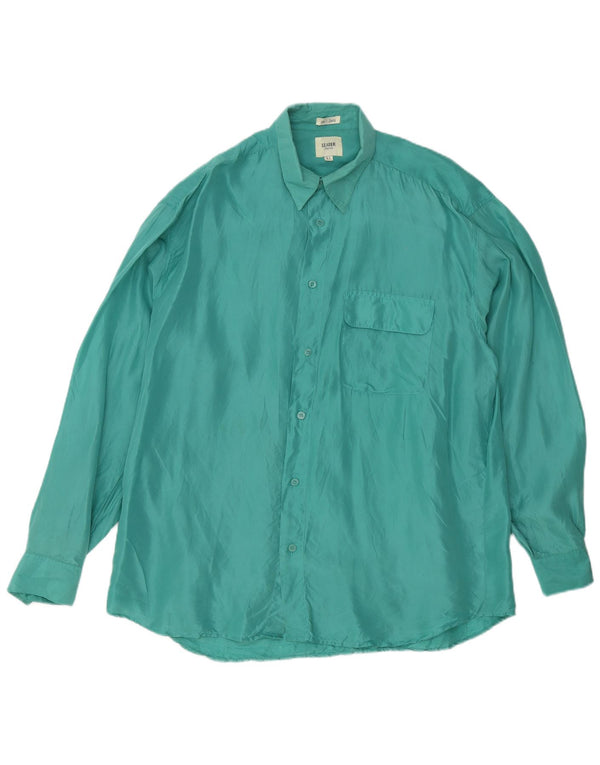 Camicia da uomo Leader XL in seta verde