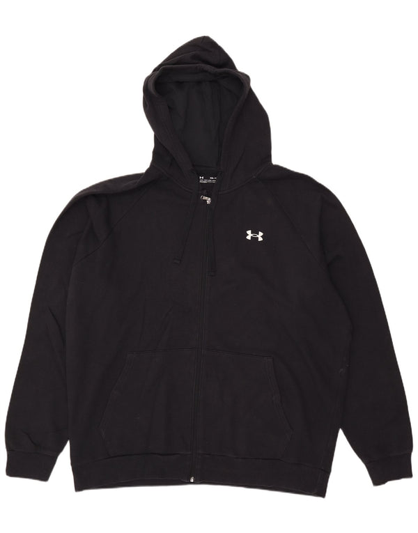 Felpa con cappuccio e zip ampia da uomo Under Armour Cold Gear 2XL cotone nero