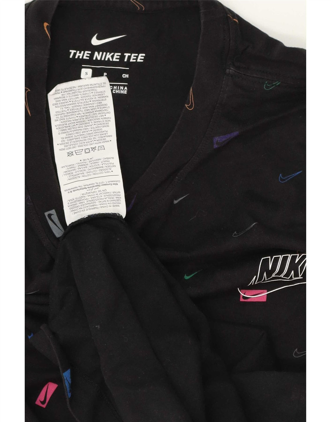 T-shirt grafica da uomo Nike Top Small in cotone nero