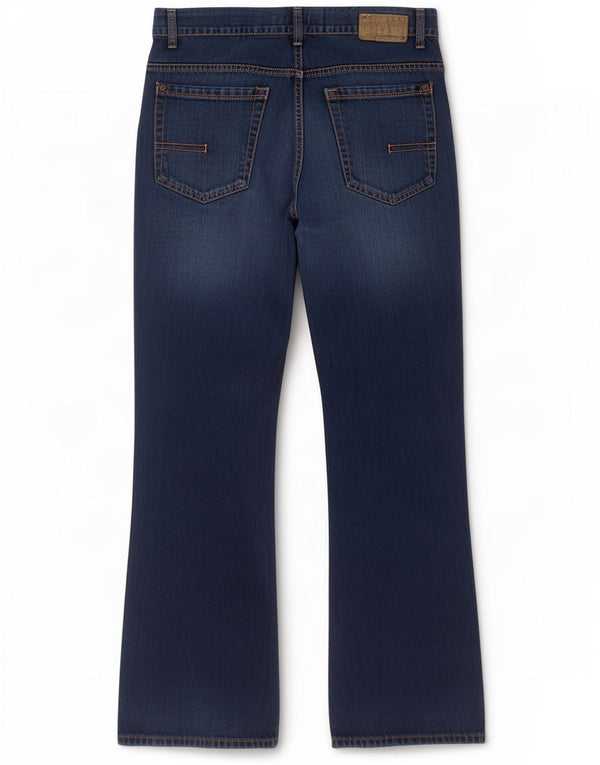 Calvin Klein Mens Bootcut Jeans W33 L30 Navy Blue Cotton