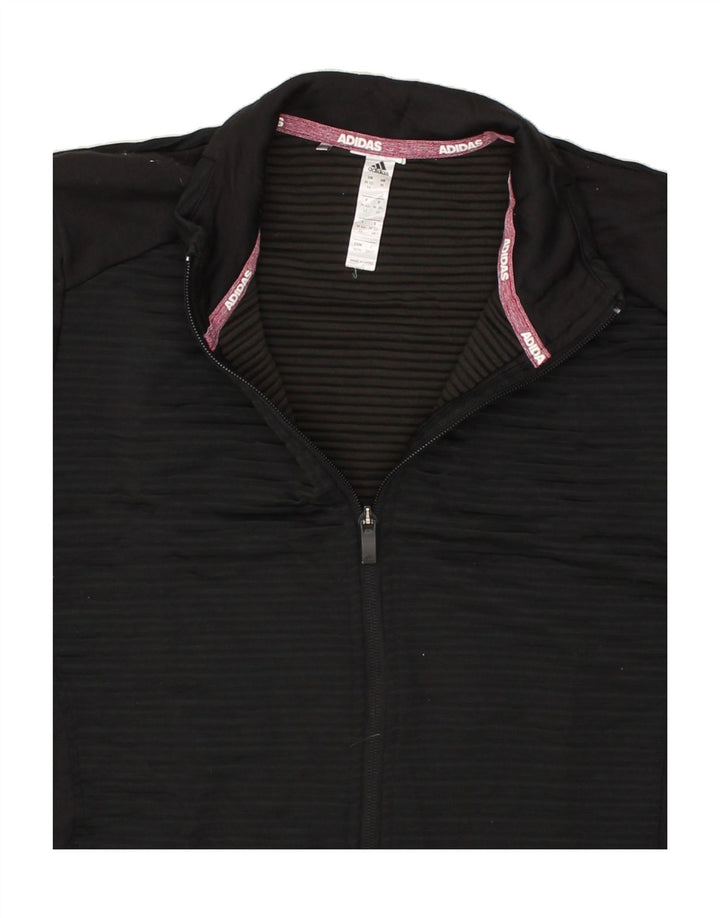 ADIDAS Womens Tracksuit Top Jacket UK 12/14 Medium Black Striped | Vintage Adidas | Thrift | Second-Hand Adidas | Used Clothing | Messina Hembry 