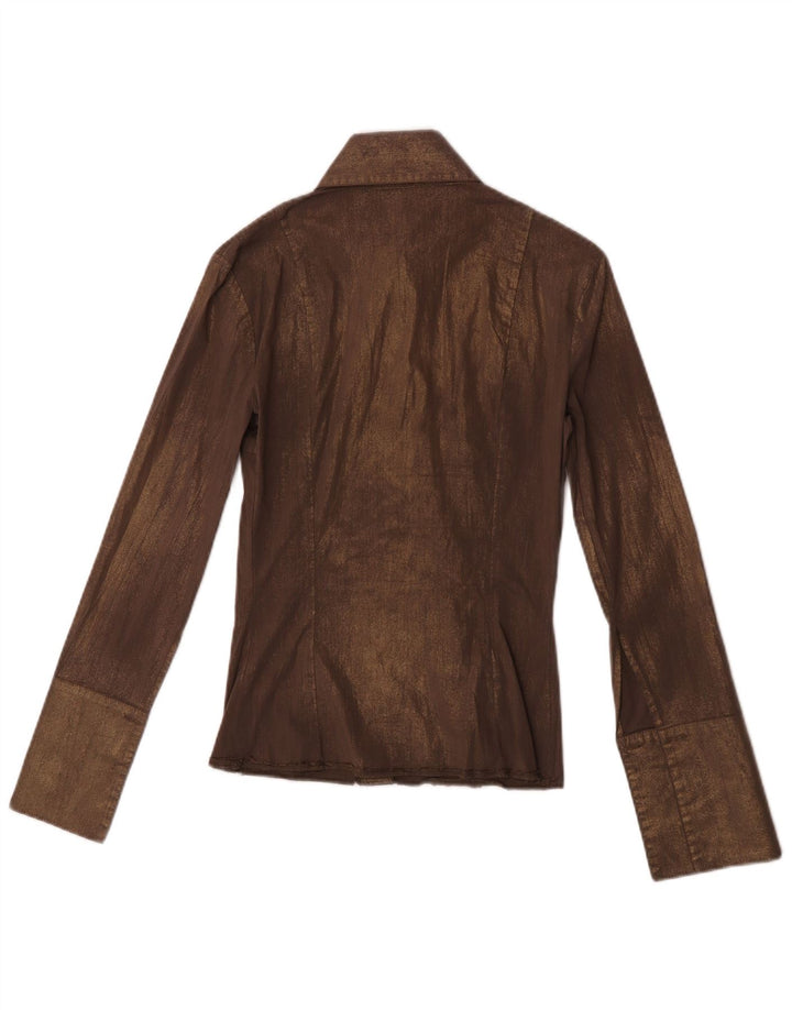 Camicia Formale Donna Patrizia Pepe IT 40 Small Marrone Cotone