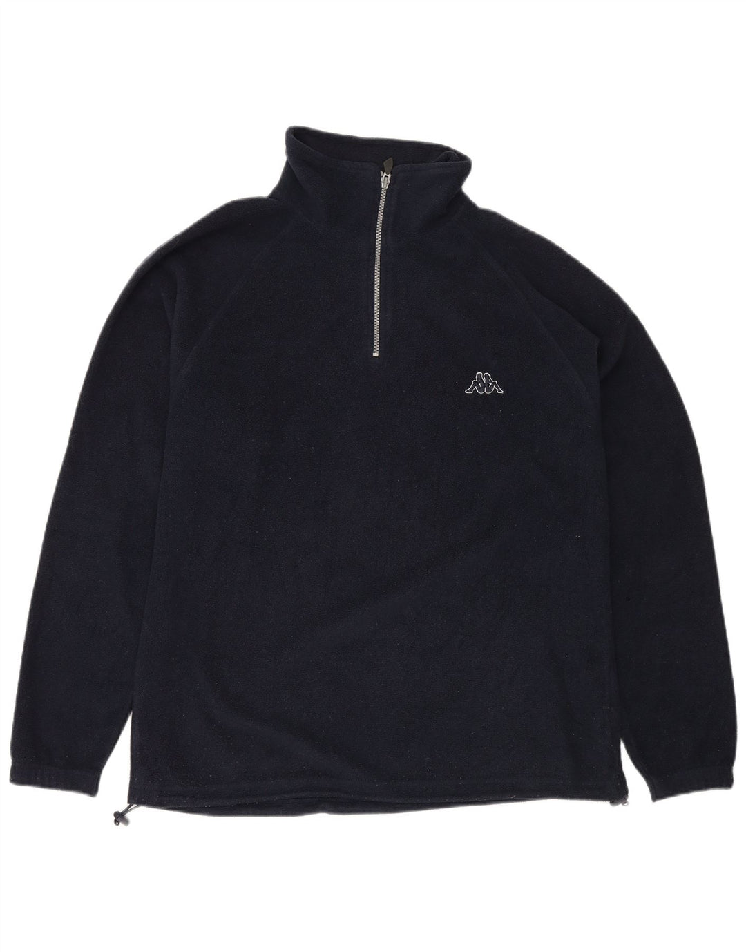 Maglione in pile Kappa da uomo con zip e collo, medio, blu navy, poliestere sportivo
