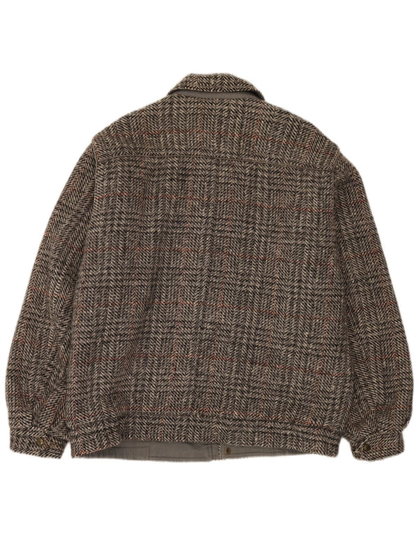 Giubbotto Bomber Uomo Faciba IT 50 Large Grigio Check Lana