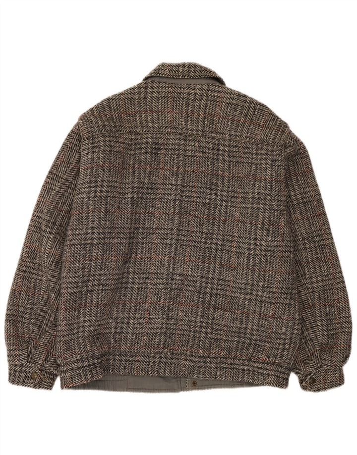 Giubbotto Bomber Uomo Faciba IT 50 Large Grigio Check Lana