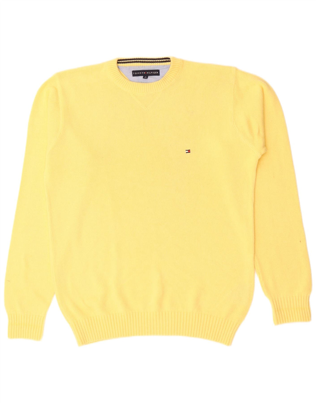 TOMMY HILFIGER Maglione girocollo da uomo in cotone giallo medio