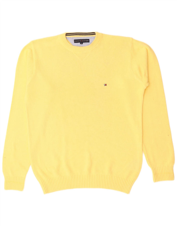 TOMMY HILFIGER Maglione girocollo da uomo in cotone giallo medio
