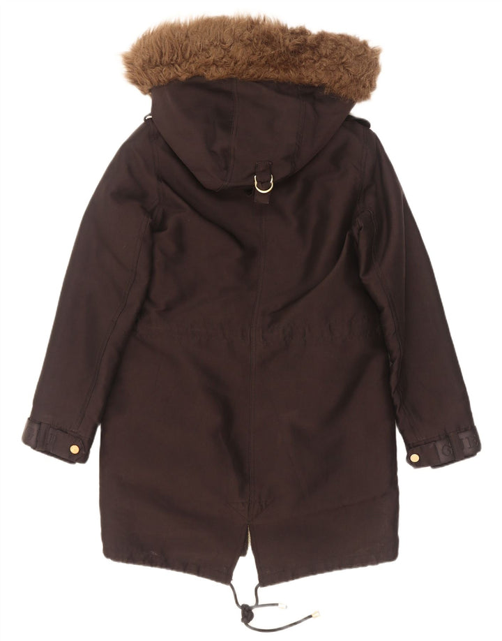 Giubbotto Parka con cappuccio grafico da donna Guess UK 6 XS poliestere nero