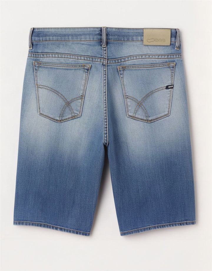 Pantaloncini di jeans da uomo Gas W33 cotone blu medio