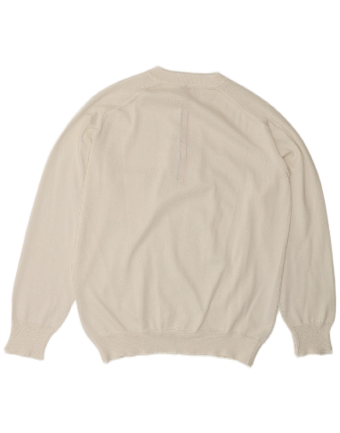 Maglione da uomo VINTAGE con collo a bottoni bianco medio