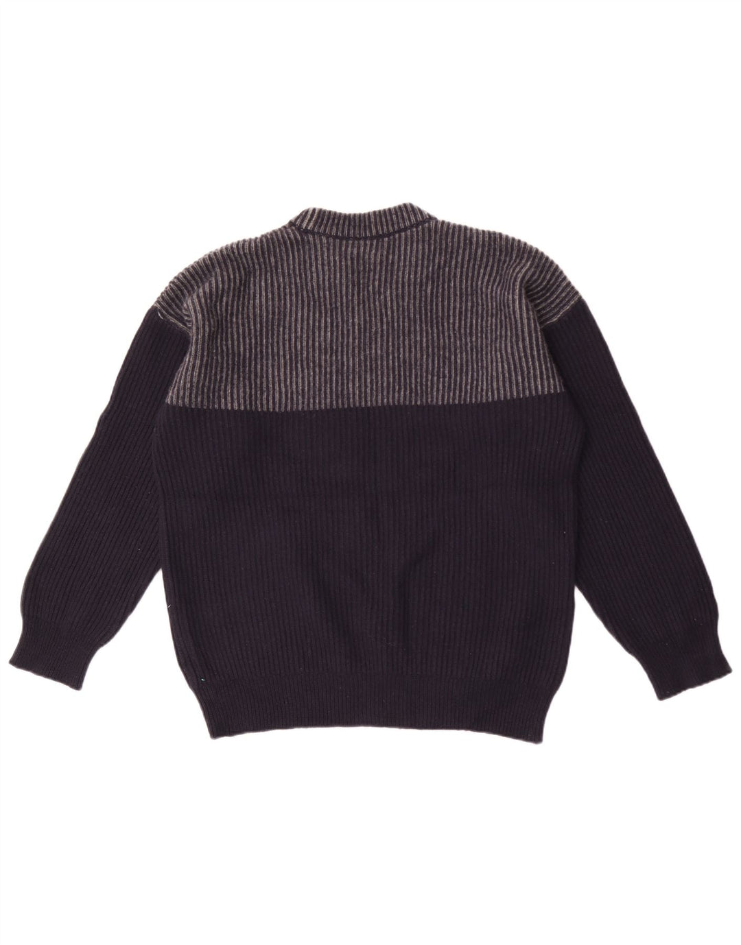 Maglione maglione girocollo da uomo French Connection XL Lana a righe blu navy