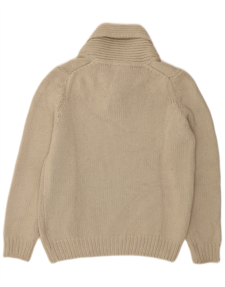 Maglione Zara da uomo con collo a scialle, grande, in acrilico beige