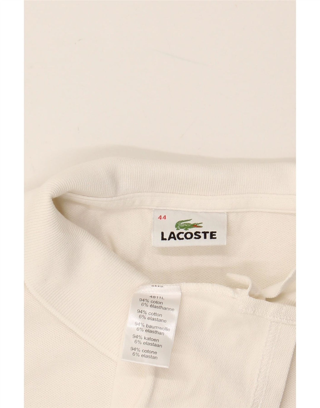 Polo da donna LACOSTE taglia 44 grande cotone bianco