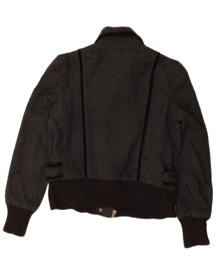 Giubbotto bomber da donna vestibilità ampia French Connection UK 10 piccolo grigio geometrico