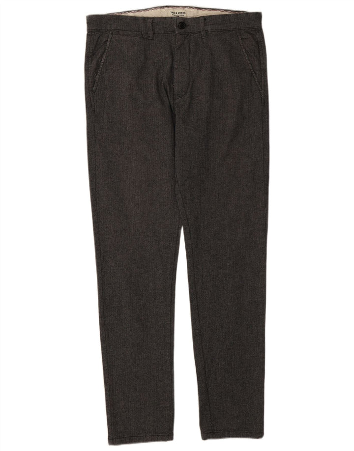 Pantaloni chino slim da uomo Jack & Jones W32 L32 viscosa spinata grigia