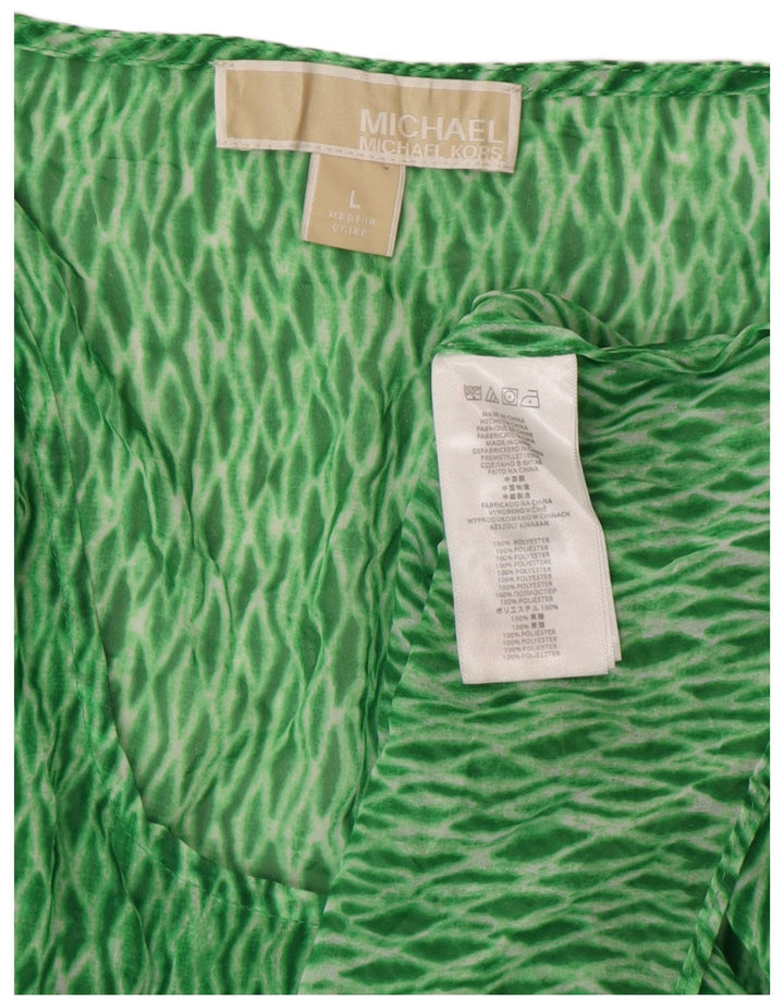 Top in camicetta da donna Michael Kors UK 16 Large Verde Argyle/Diamond Poliestere