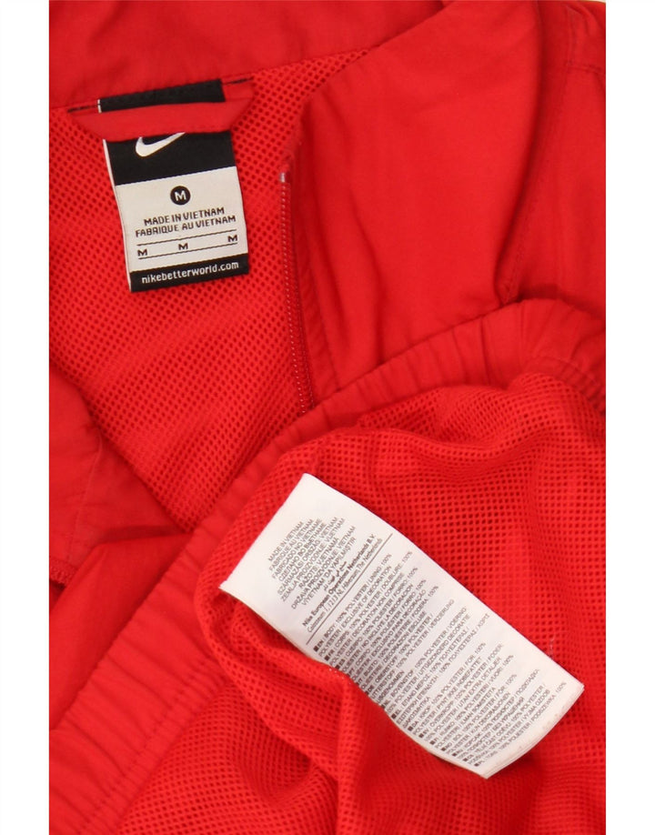 Giacca da tuta da uomo Nike, giacca in poliestere color block rosso medio