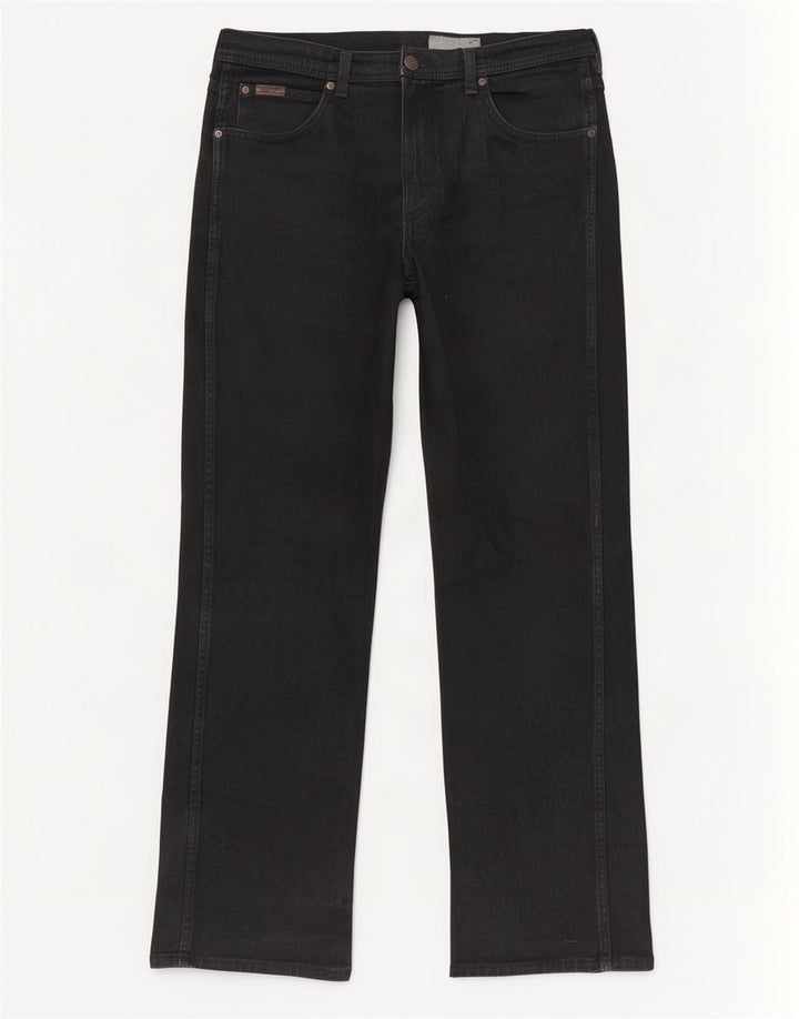 Jeans dritti da uomo Wrangler Utah W36 L34 cotone nero