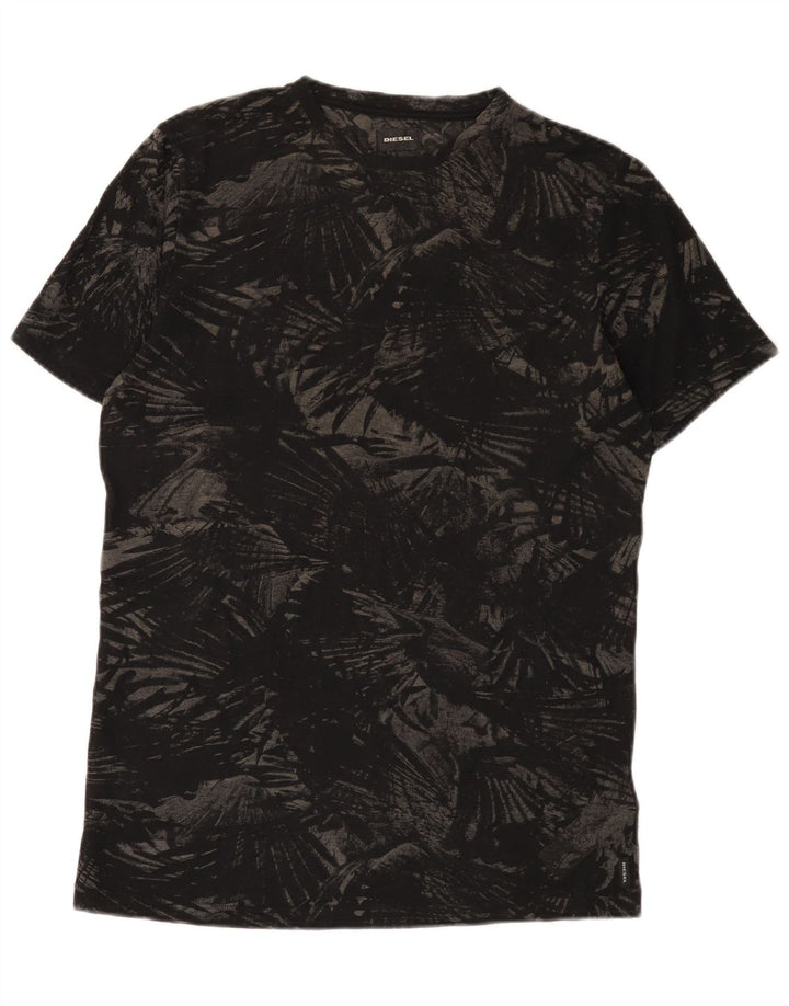 T-shirt da uomo Diesel Top grande poliestere floreale nero