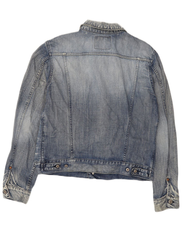 Guess Giacca di jeans da donna UK 16 Large Blu Cotone