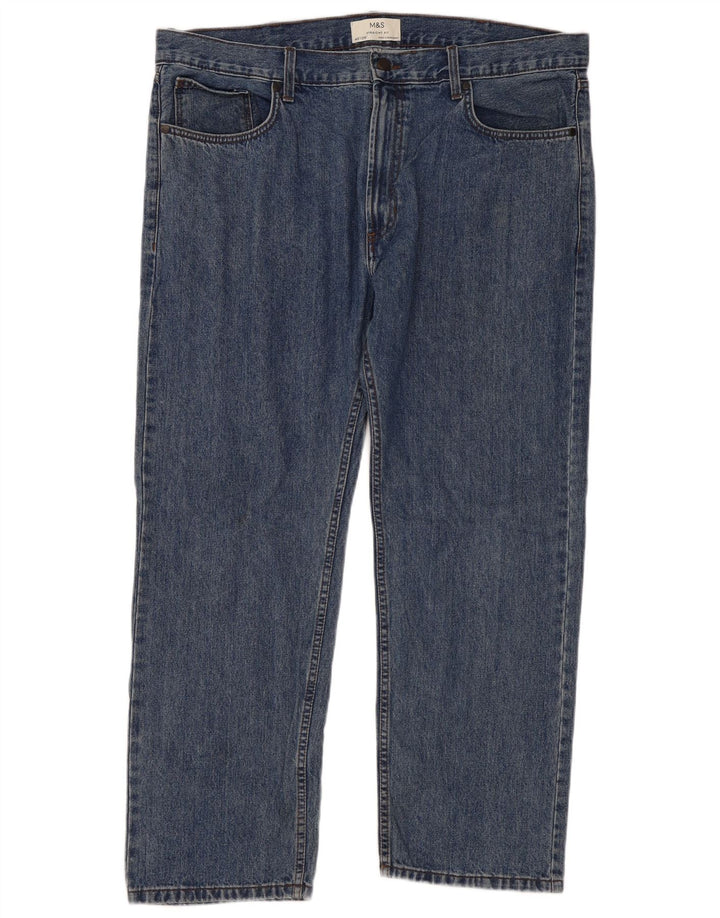 Jeans dritti da uomo Marks & Spencer W40 L29 cotone blu