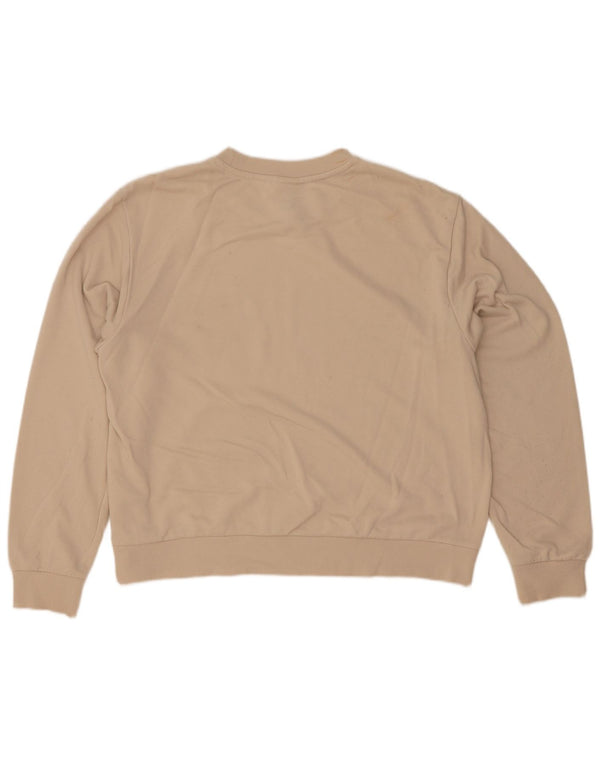 Felpa grafica da donna Adidas Maglione UK 16/18 Large Beige Cotton