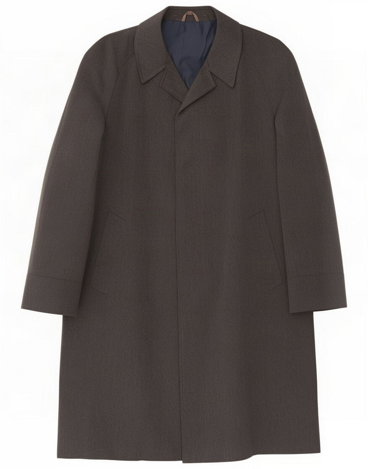 Cappotto vintage da uomo UK 40 grande grigio poliestere