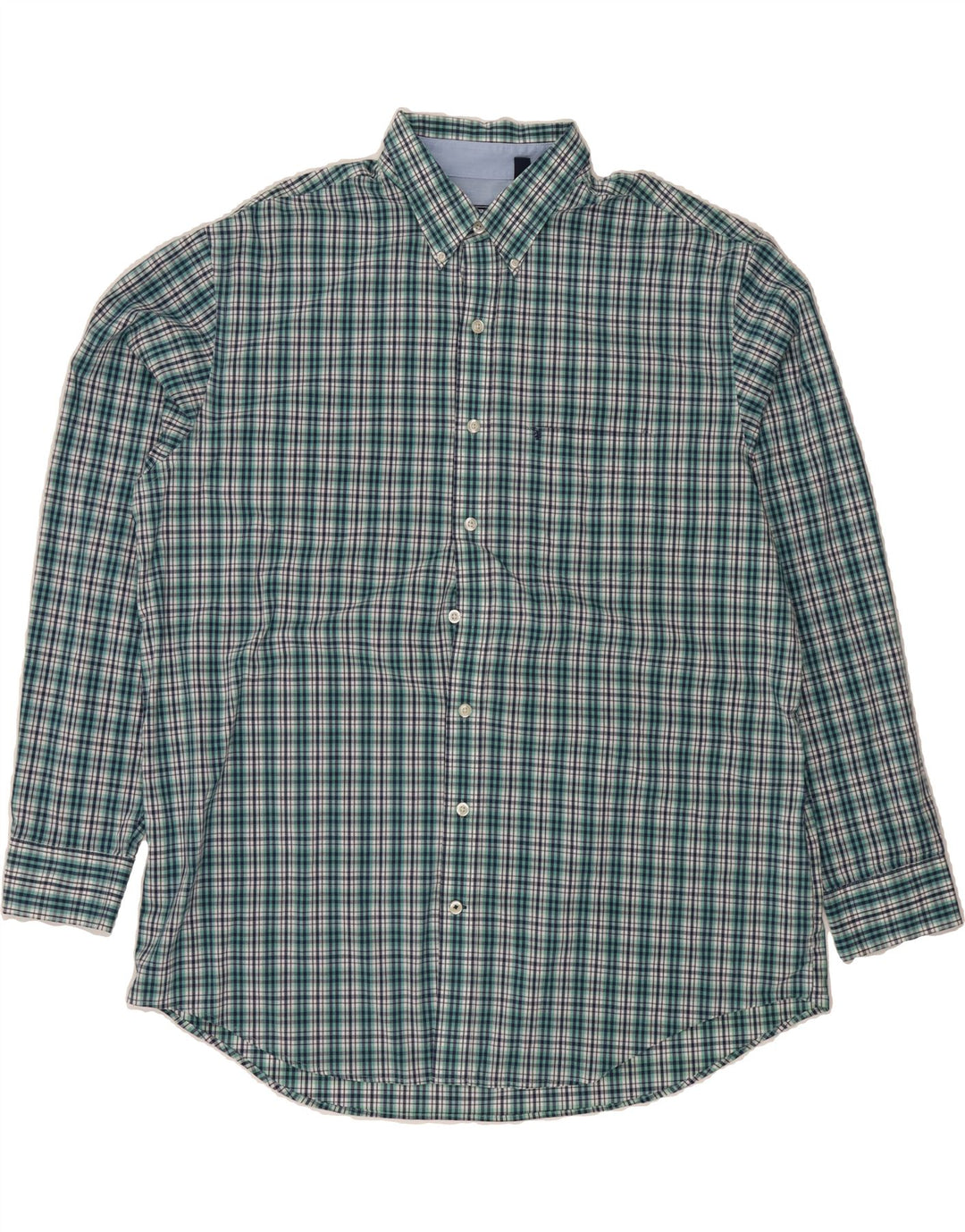 IZOD Mens Big & Tall Shirt 2XL Green Check Cotton Vintage Izod and Second-Hand Izod from Messina Hembry 