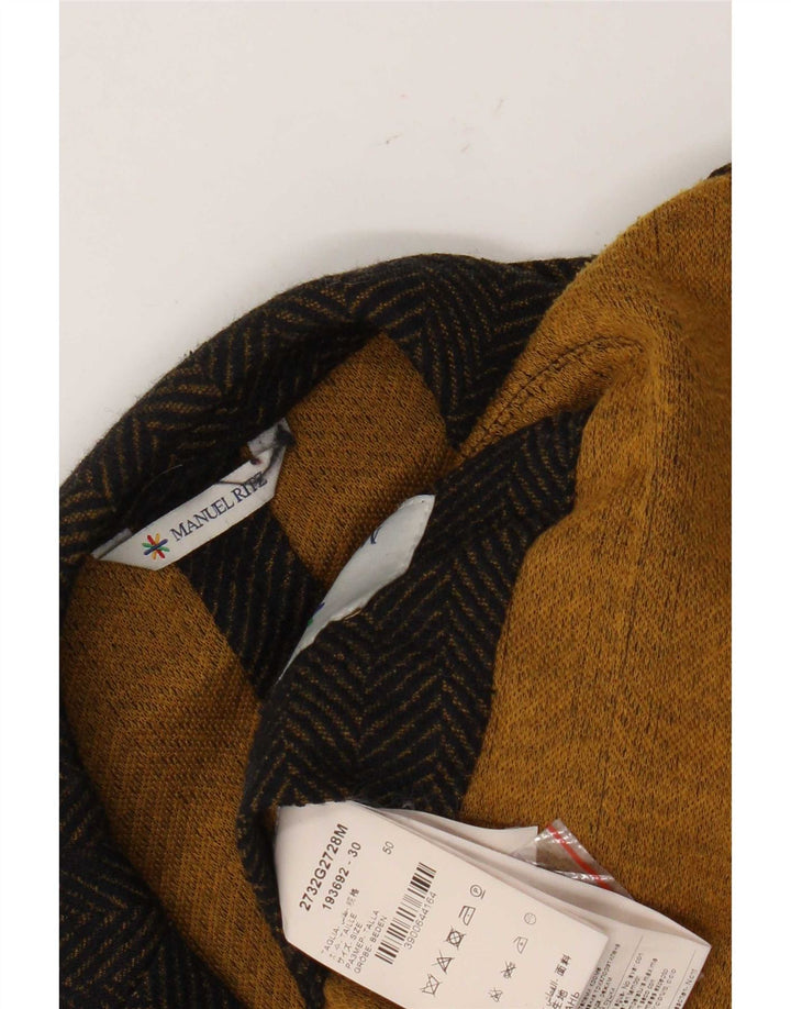 Giacca blazer da uomo a 3 bottoni Manuel Ritz IT 50 grande spina di pesce nera