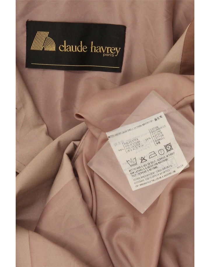 Cappotto da donna Claude Havrey UK 14 Large Marrone Colourblock Poliestere