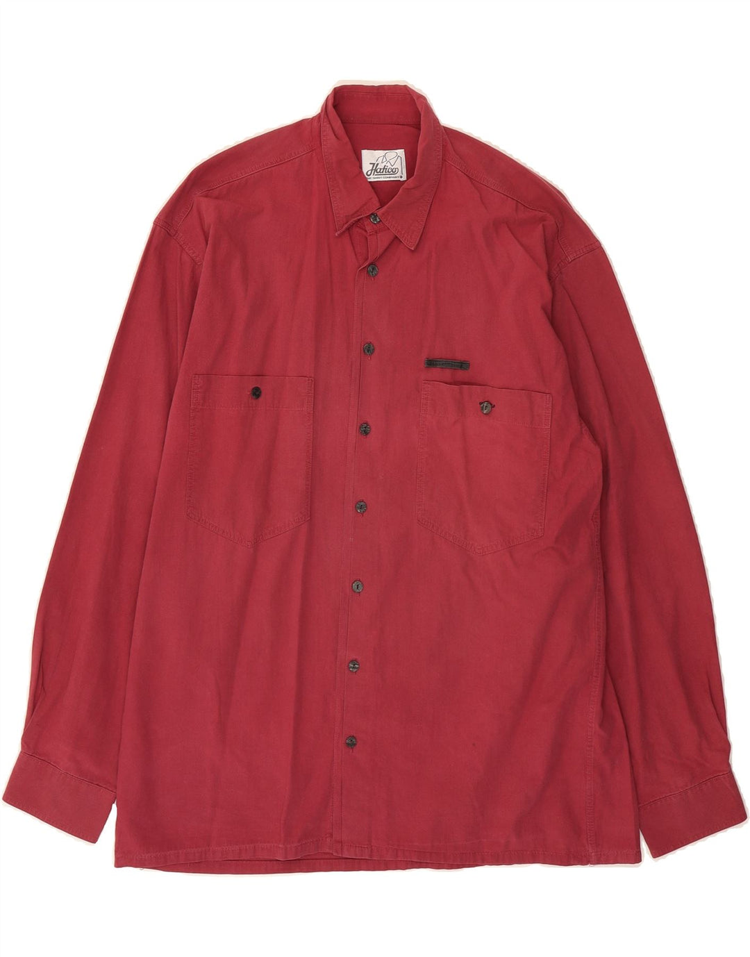 HATICO Mens Shirt Medium Red Cotton Vintage Hatico and Second-Hand Hatico from Messina Hembry 