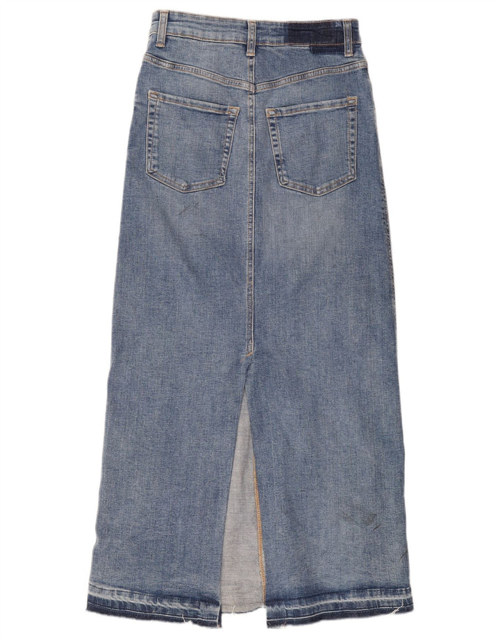 Gonna midi in denim da donna Zara piccola W26 in cotone blu