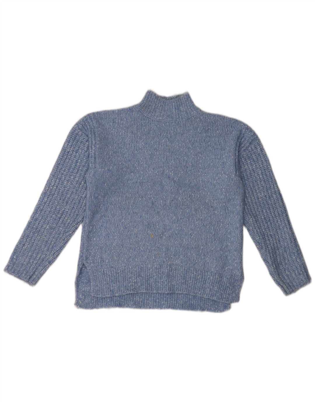 Maglione maglione a collo alto da donna Marks & Spencer UK 14 Blu medio screziato