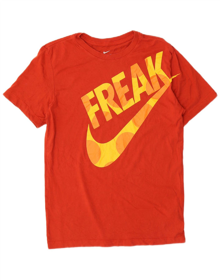 T-shirt grafica Nike Dri Fit da uomo, piccola, in cotone arancione