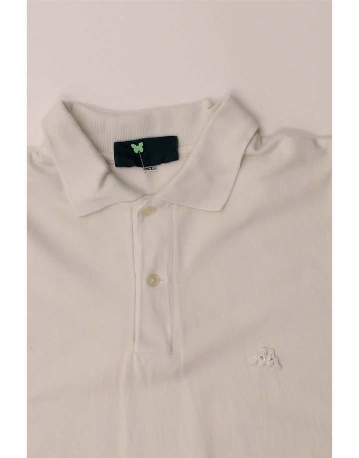 KAPPA Mens Polo Shirt XL White Cotton Vintage Kappa and Second-Hand Kappa from Messina Hembry 