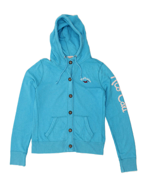 Giacca da ginnastica con cappuccio grafica da donna HOLLISTER UK 14 Large Blu